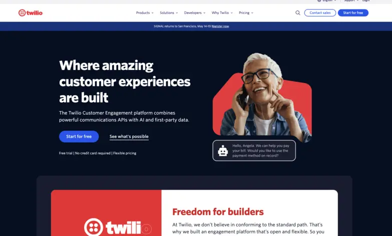 Twilio landing page