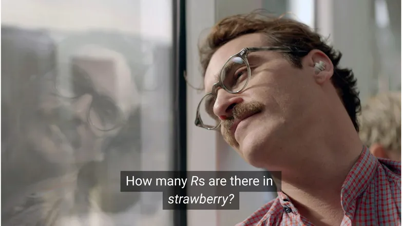 A still from the movie "Her" (2013) with a made-up caption