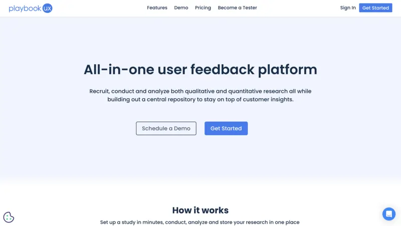 screenshot of PlaybookUX website