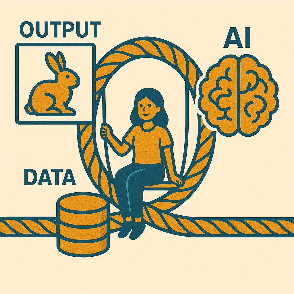 Illustration of a human in a loop of rope