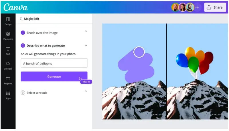 A screenshot of Canva's Magic Design feature