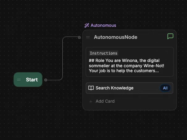 Simple bot flow in the Botpress studio
