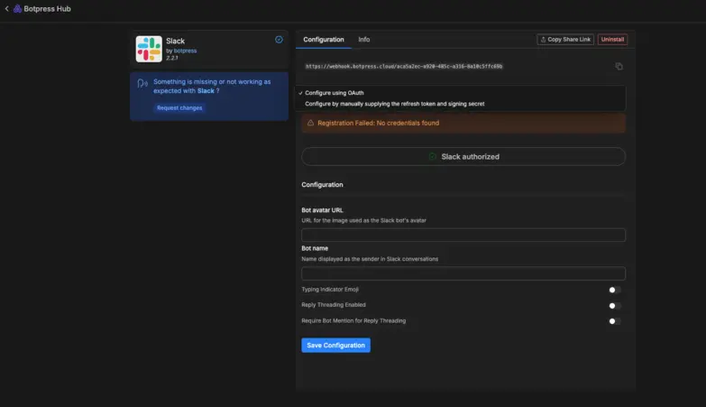 Connecting Slack to Botpress