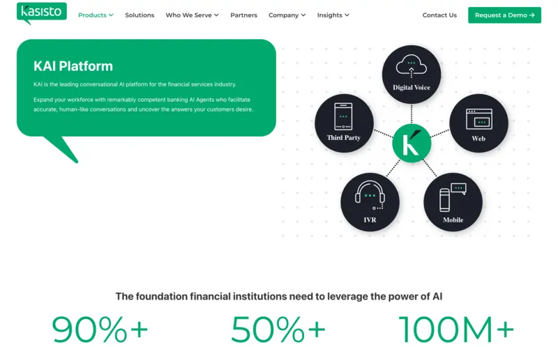 screenshot of Kasisto (KAI) website home page