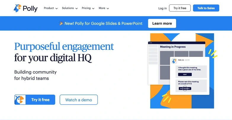 Polly landing page