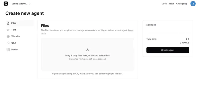 A screenshot of the Chatbase chatbot design interface