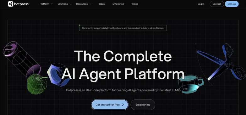 The Botpress homepage