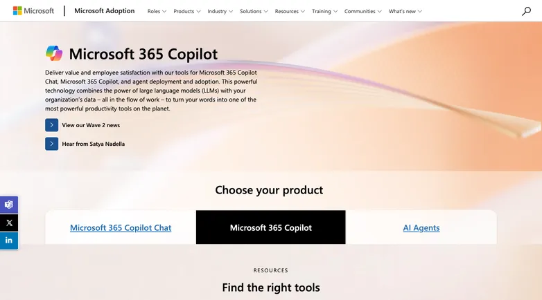Microsoft 265 Copilot page