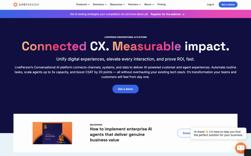 LivePerson home page