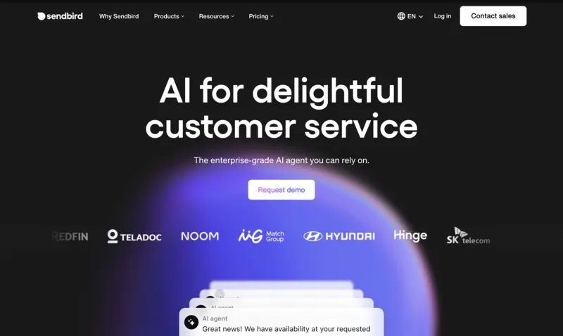 Sendbird homepage