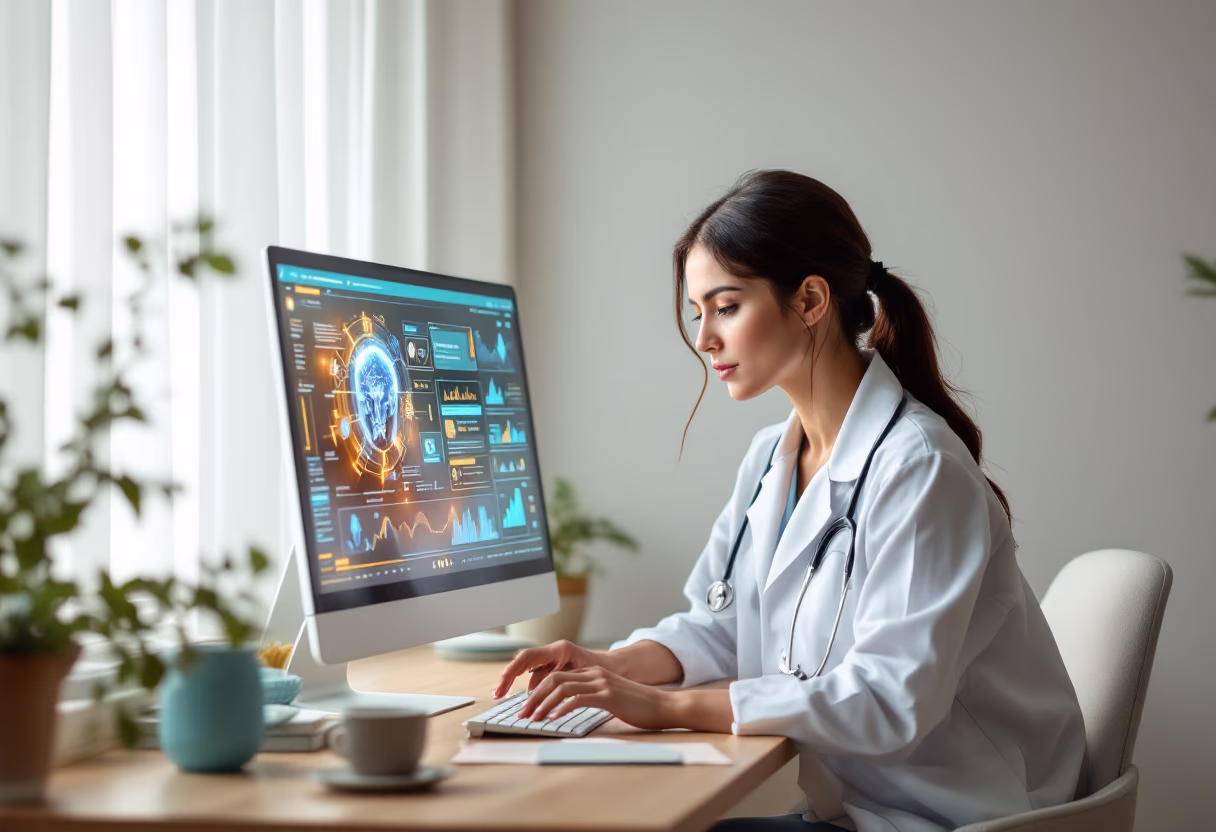 image of healthcare professional using ai software