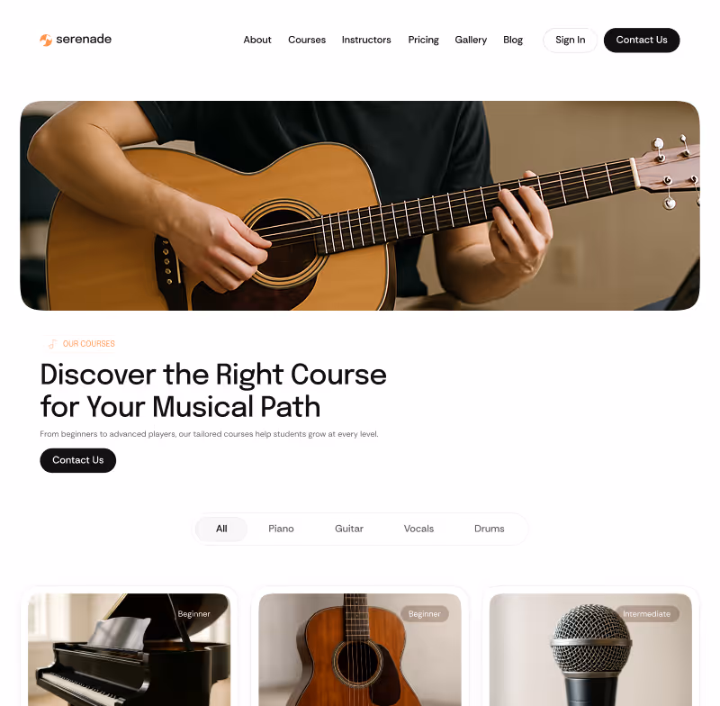 Serenade - Webflow Template