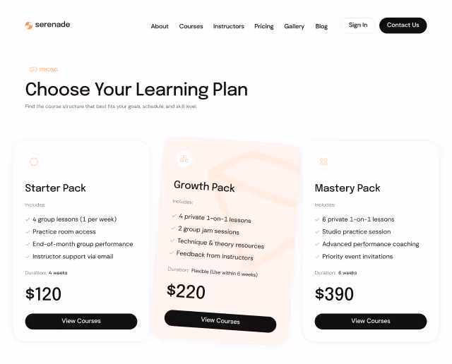 Serenade - Webflow Template