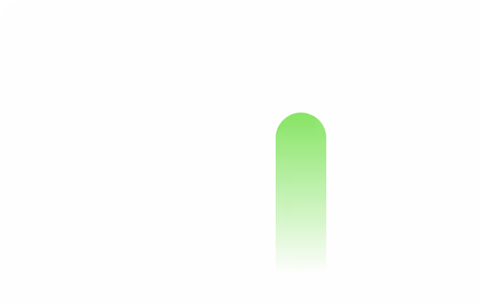 Green vertical rounded rectangle with gradient fading at the bottom on a white background.