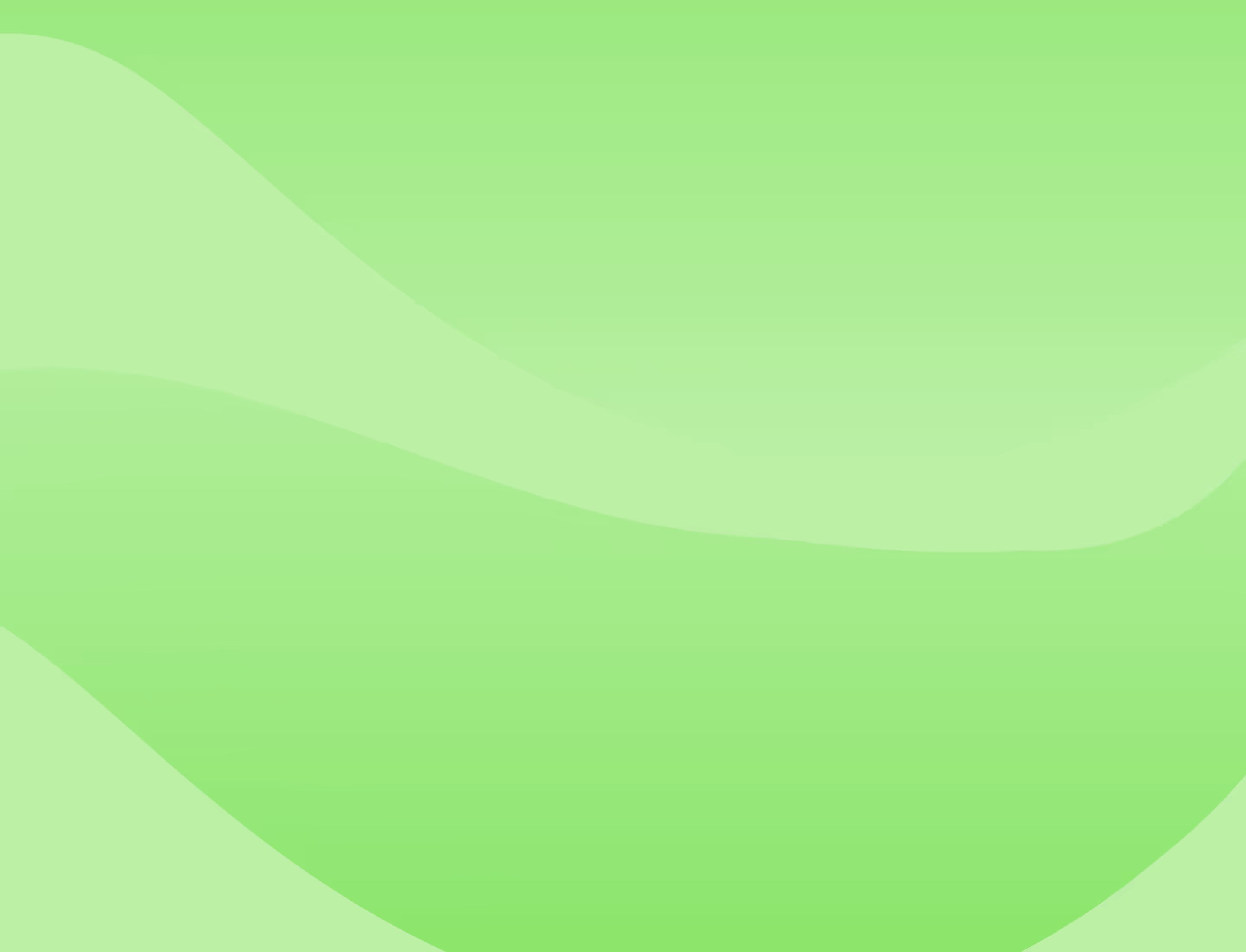 Abstract background with layered wavy shapes in different shades of bright green.