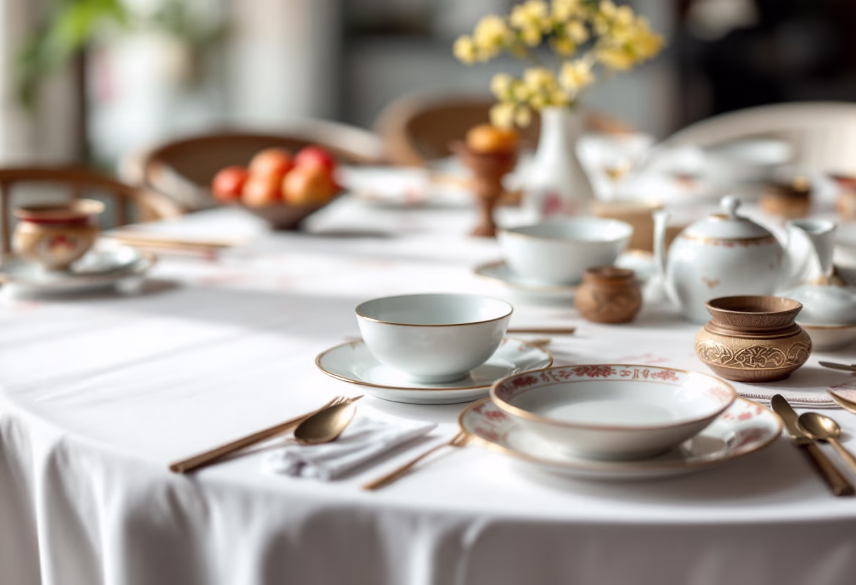 image of dining table one ready for guests in a chinese restaurant