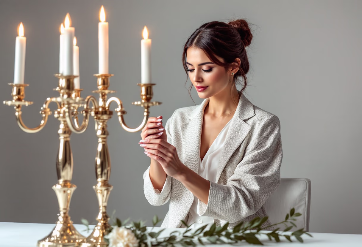 image of an event planner decorating an opulent ballroom