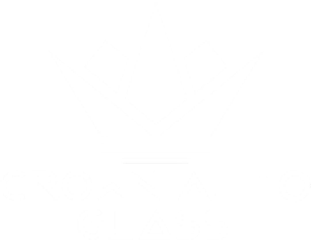 Crown auto glass logo white transparent background png