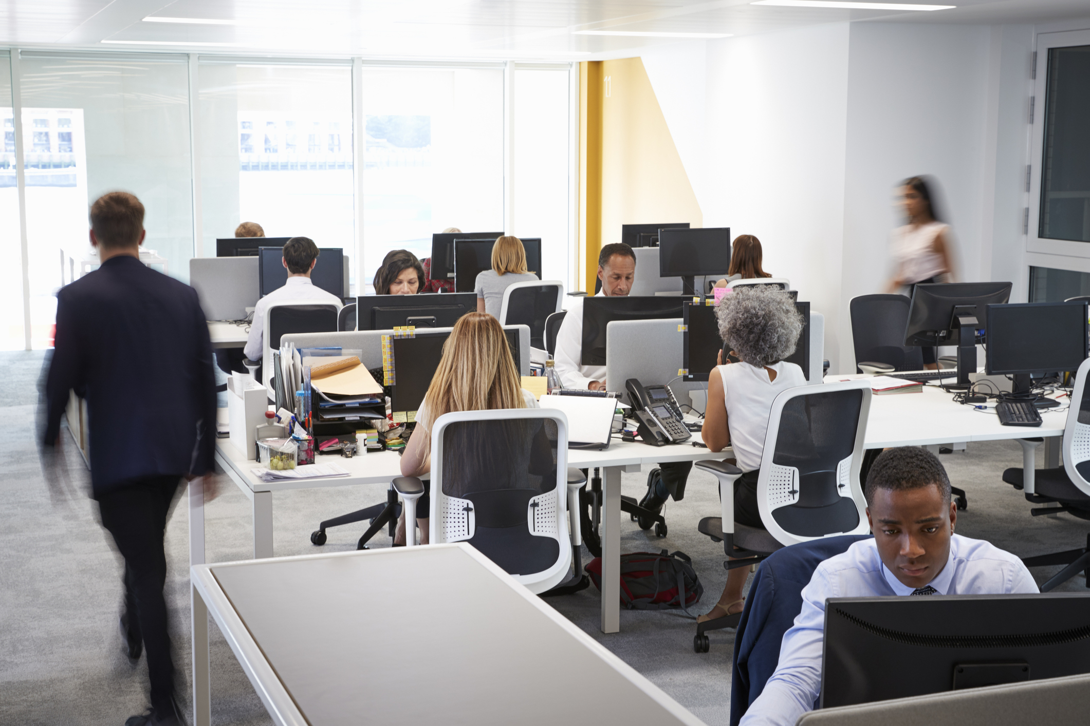 [background image] image of a busy tech company's office space (for a ai education tech company).