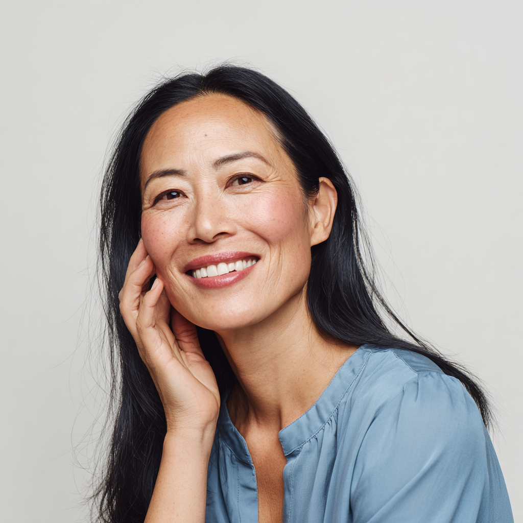 Smiling woman with healthy glowing skin