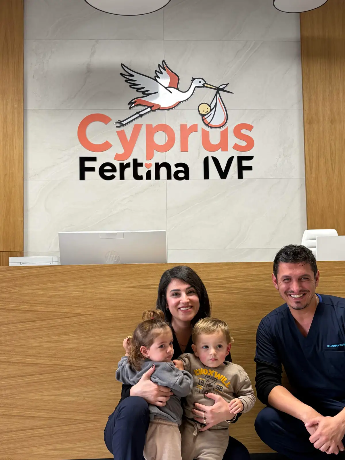 Celebrating success stories with families at Cyprus Fertina IVF.