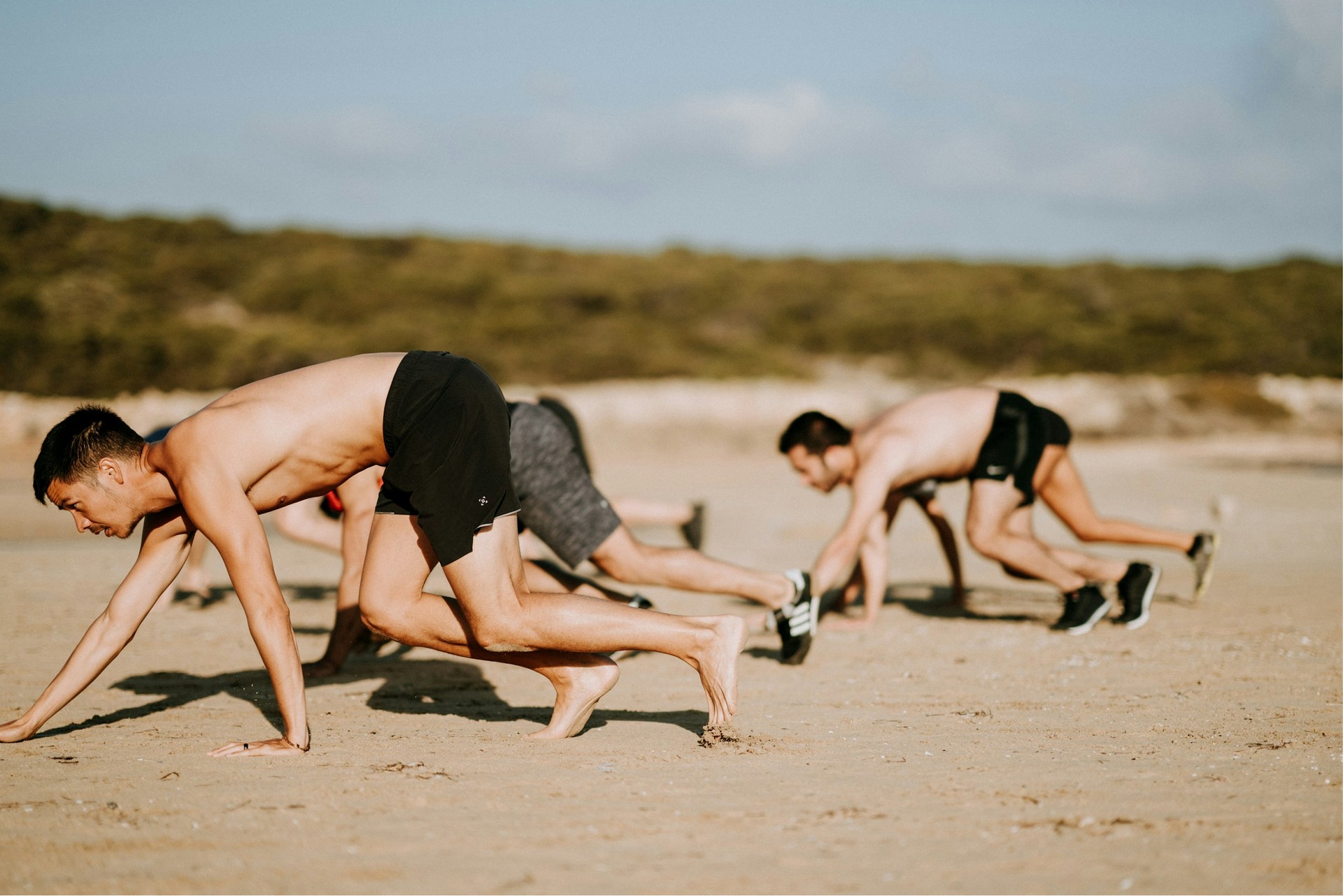 exercise on a beach