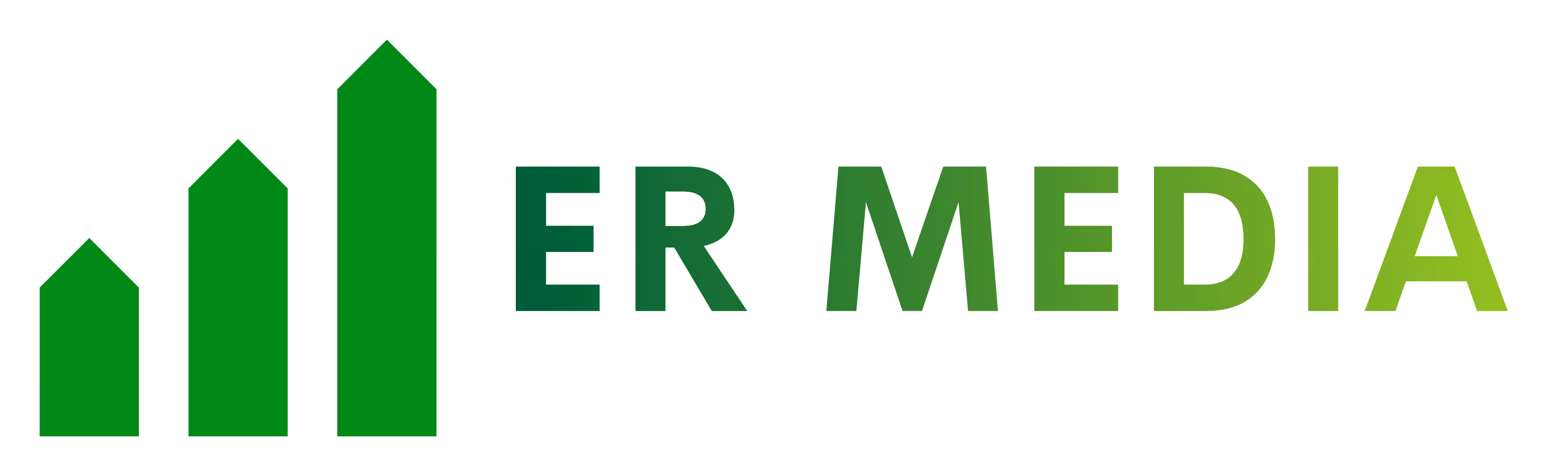 ER Media company logo featuring a modern green bar graph and bold text.