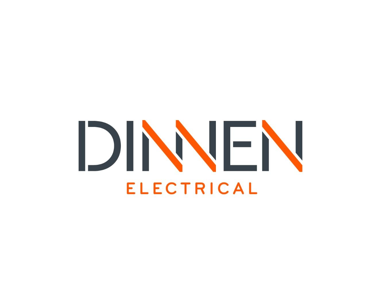 Logo reading 'DINNEN ELECTRICAL' with stylized orange diagonal lines incorporated in the letters.