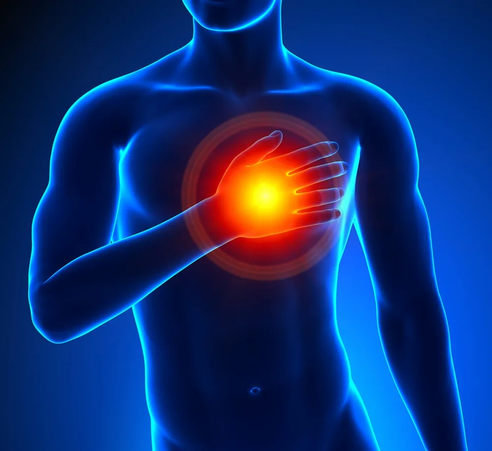 A graphic of a person experiencing Heart Failure