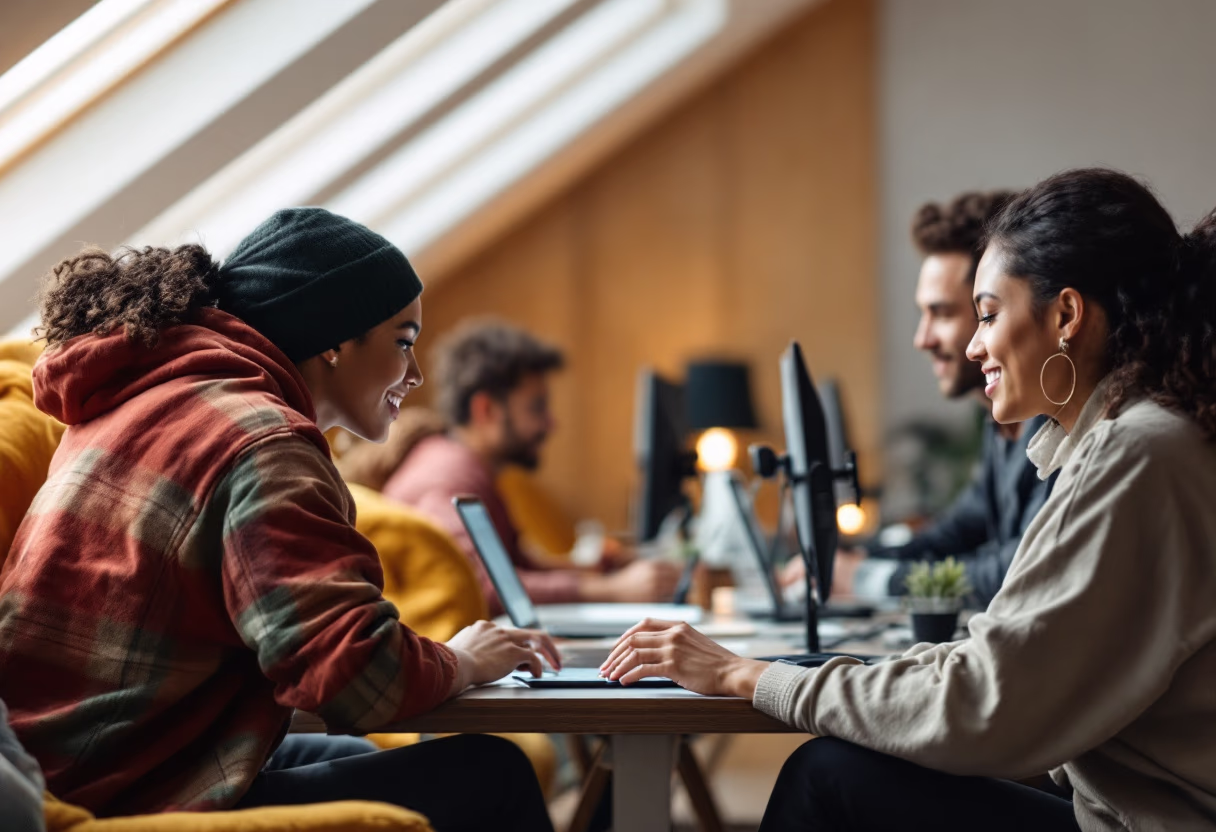 image of workers at machining station: scene 3