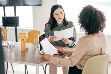 Chiropractor interviewing a candidate