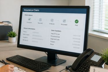 Submitting insurance claim in the computer