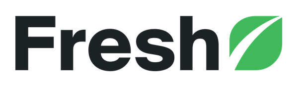 Fresh logo with a green leaf symbol at the end of the word.