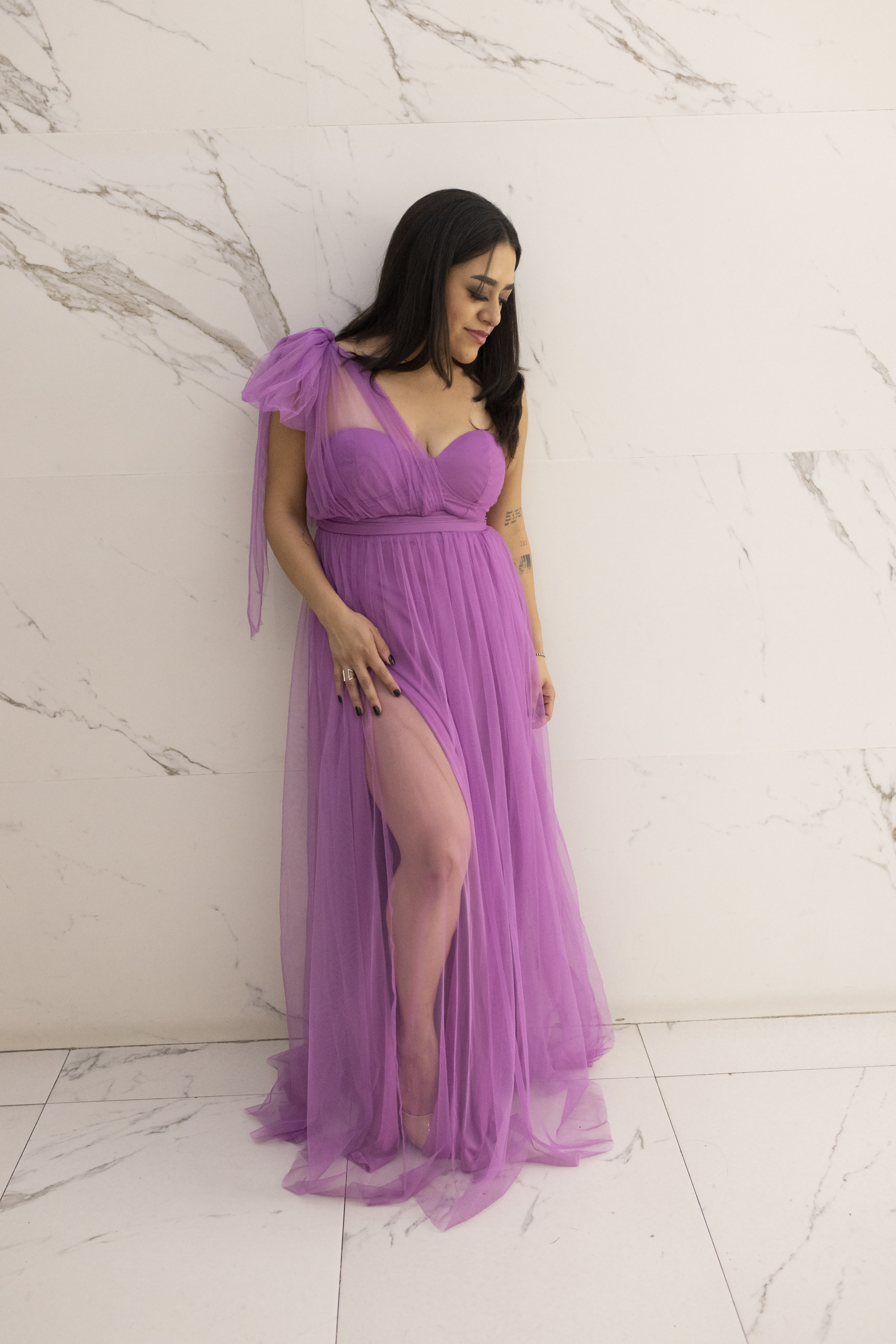 Detalle del tul y volantes