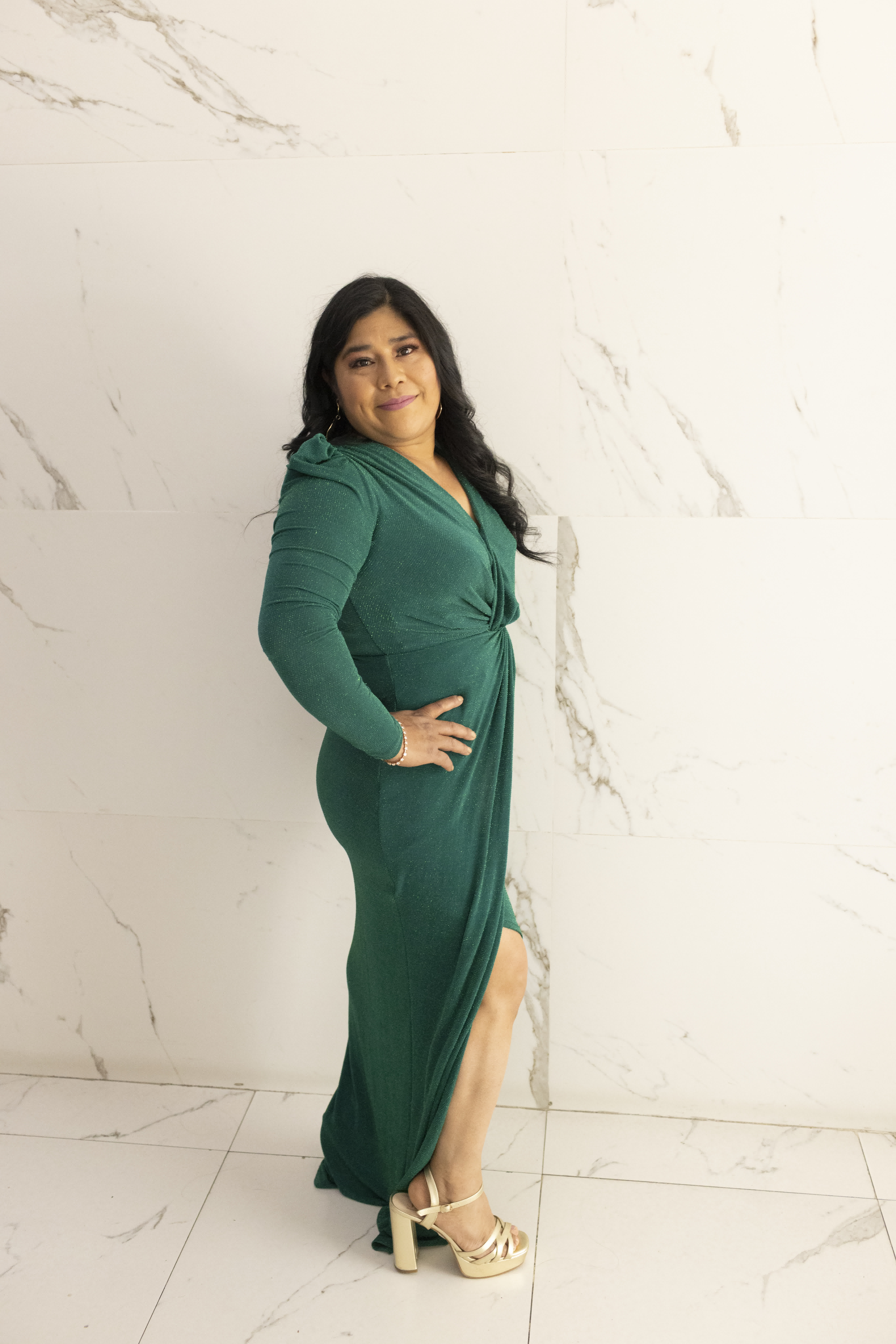 Detalle del cruce drapeado al frente