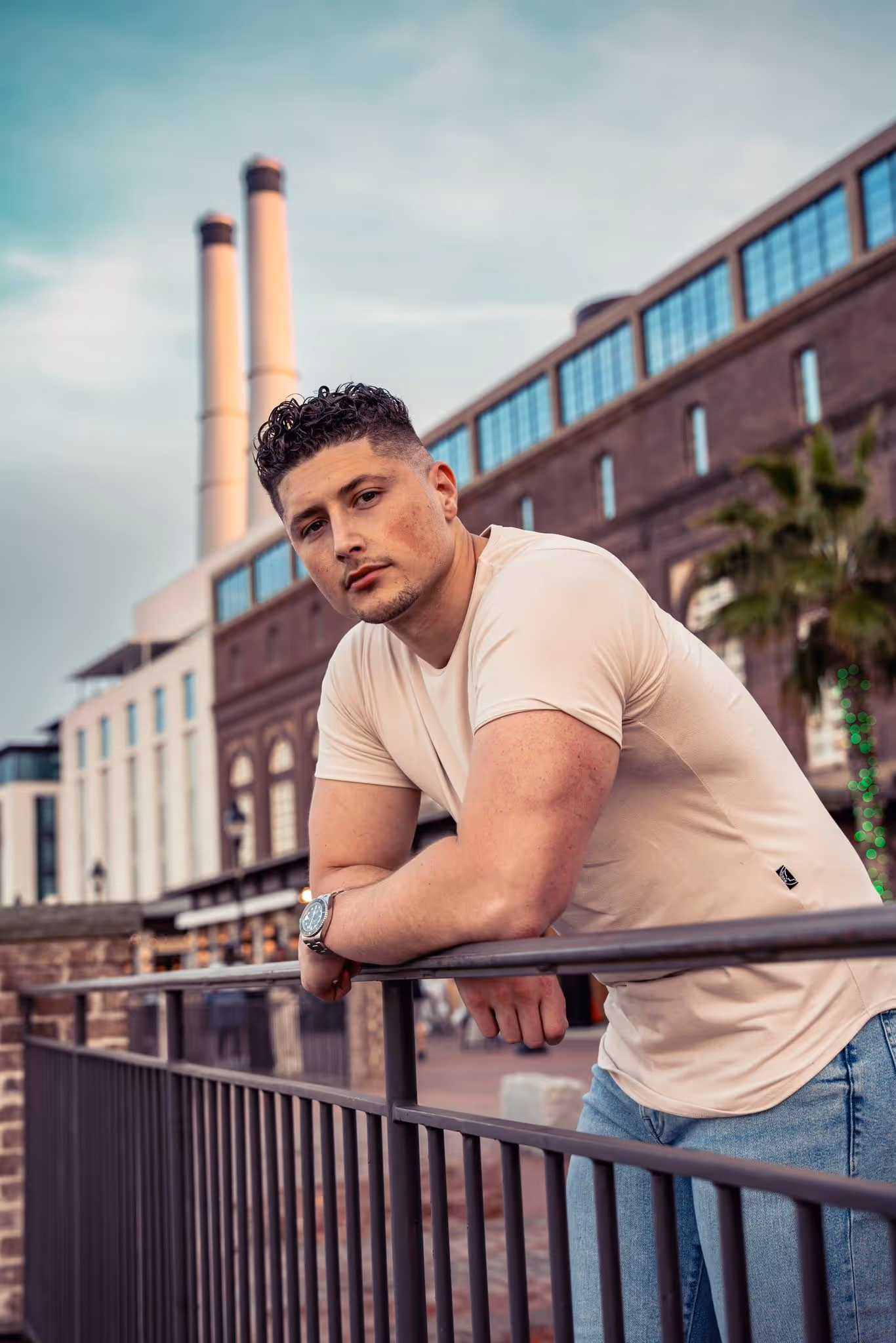 Brendan Guastaferro leaning on a railing