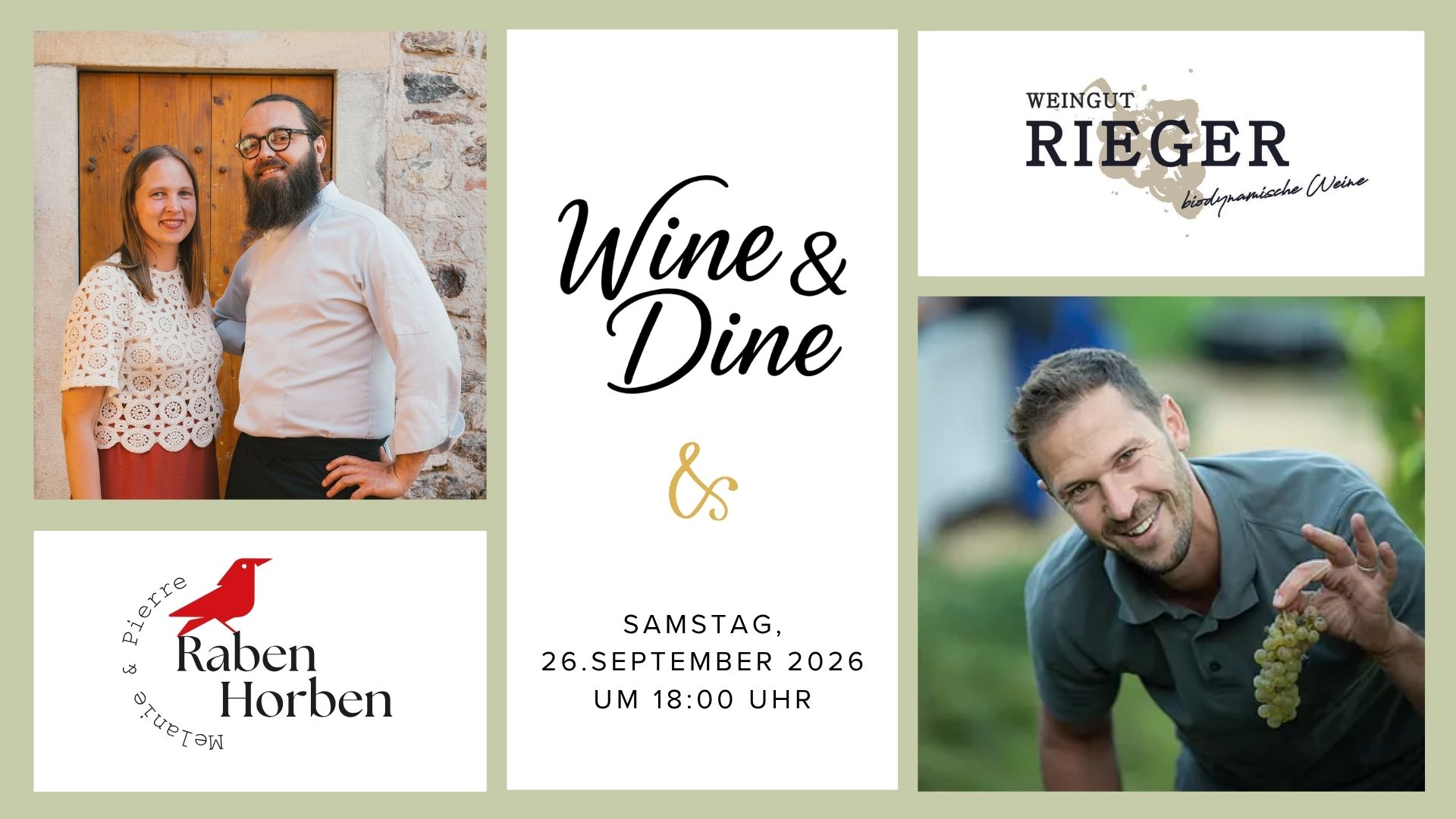 Wine & Dine mit dem Weingut Rieger – 26. September 2026