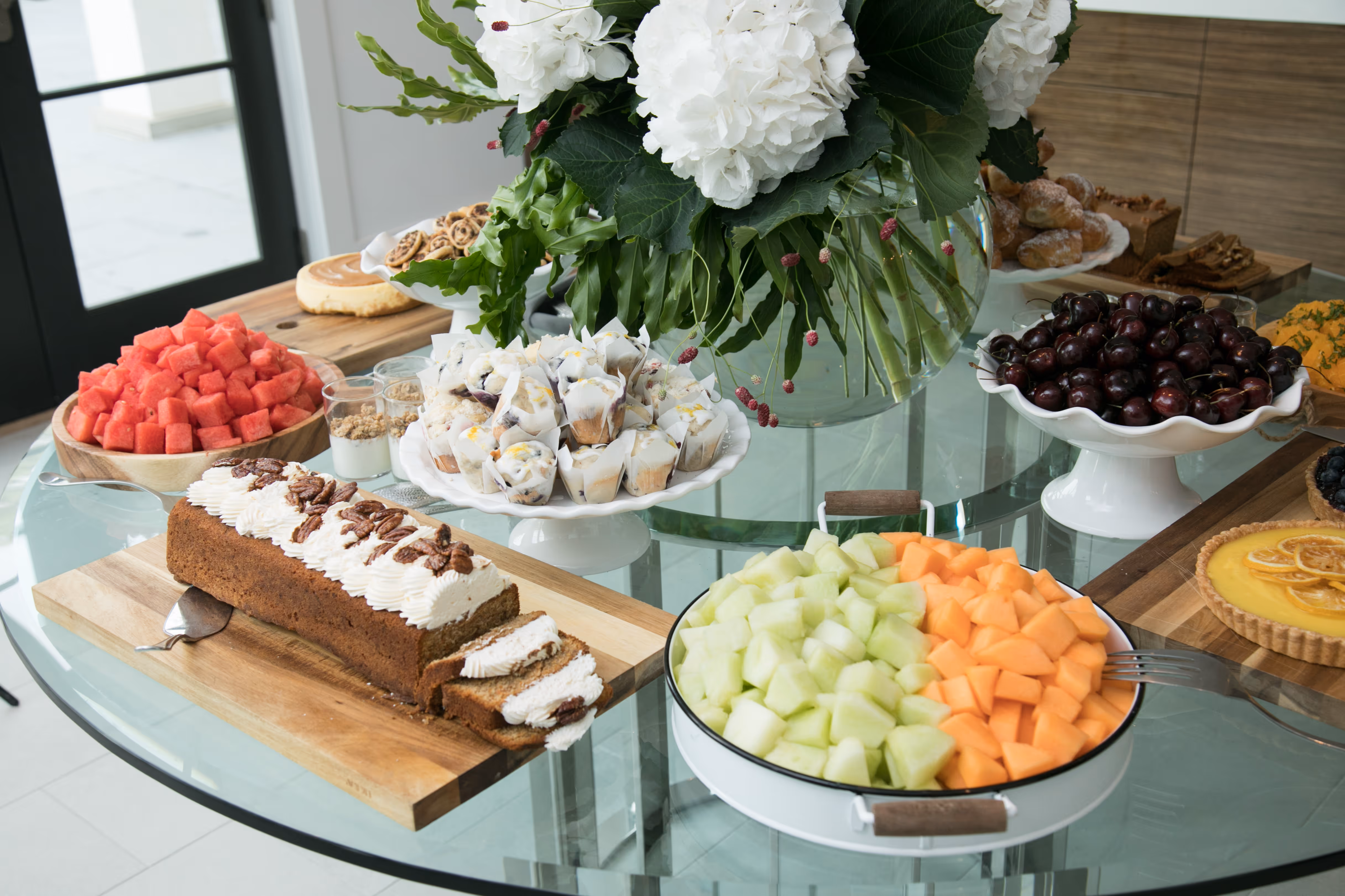 food setup at chesed breakfast campaign