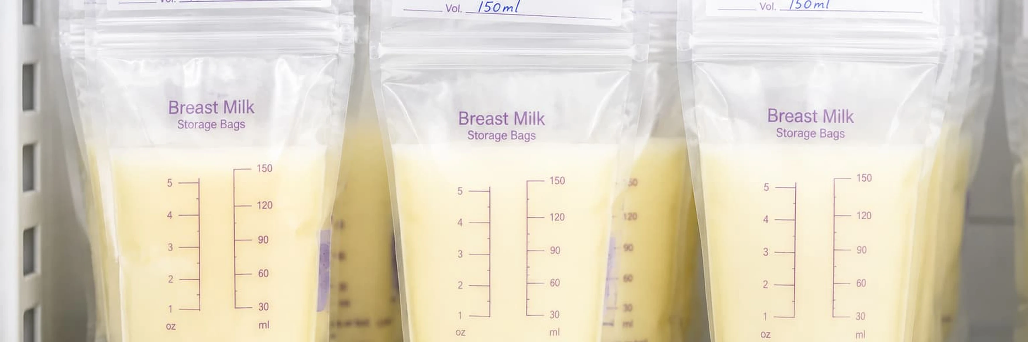 Stored donor milk bottles for the Chesed 24/7 Mother's Milk Bank support program