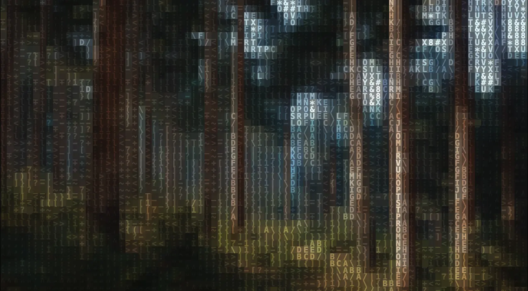 ASCII art of a forest picture