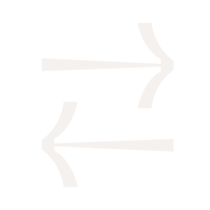 Zwei weiße Pfeile, die in entgegengesetzte Richtungen zeigen, auf weißem Hintergrund.