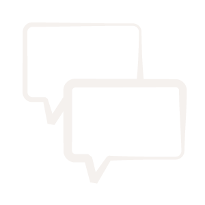 Zwei überlappende Sprechblasen als Symbol für Kommunikation.