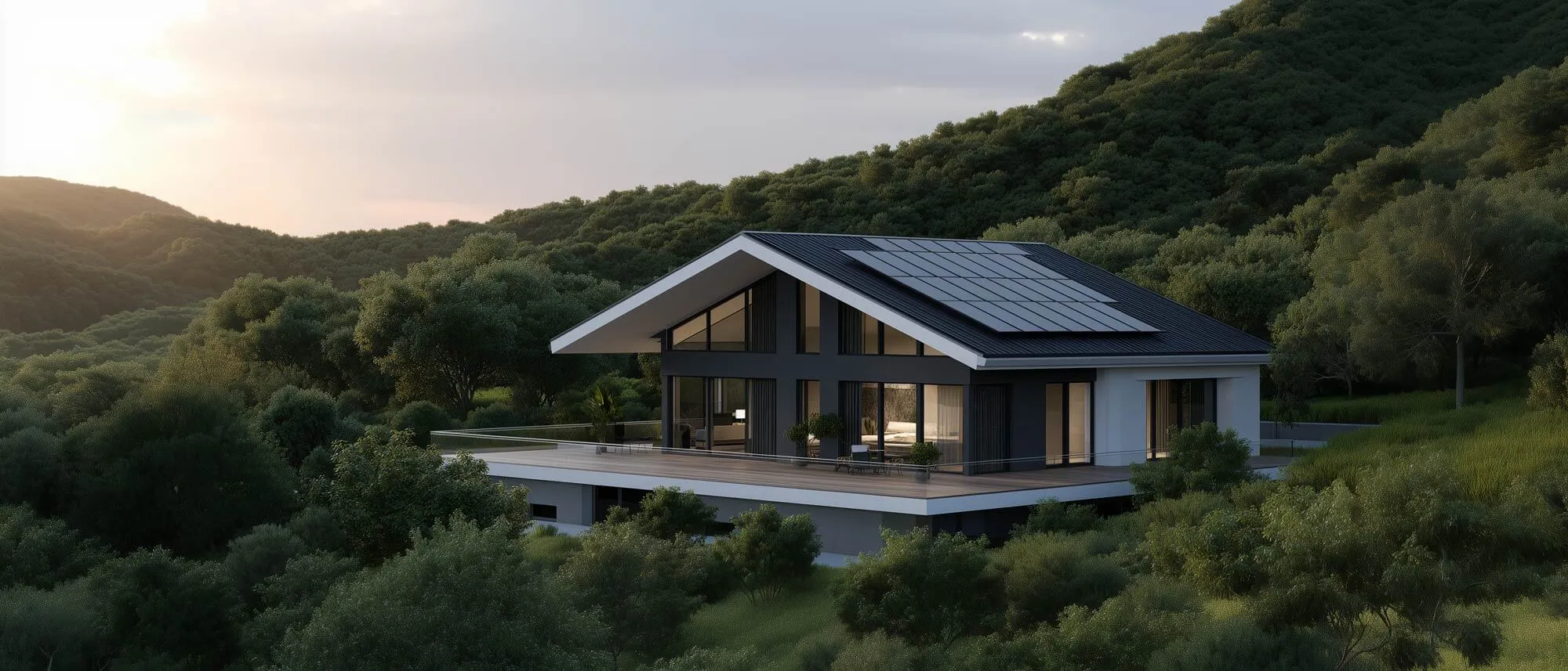 Modernes Haus in einem Waldstück