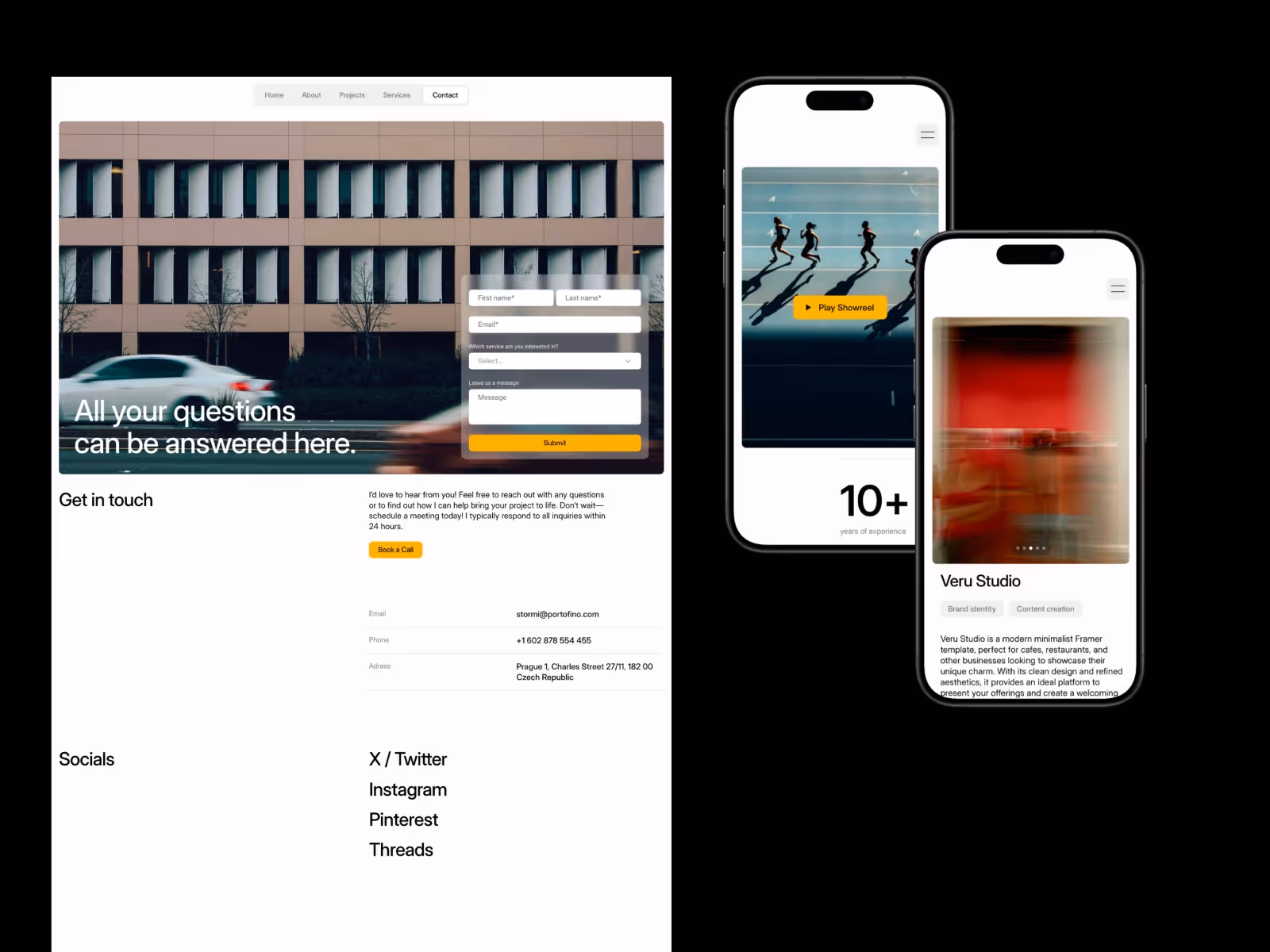 Modern Minimal Portfolio Framer Template for Creatives