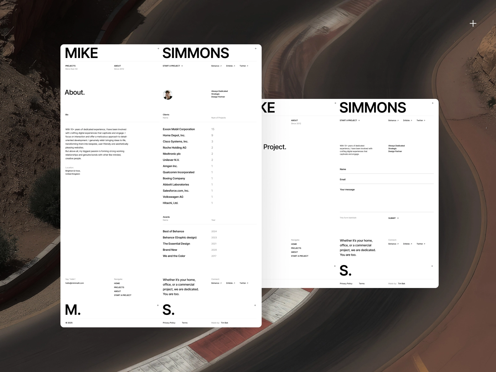 Minimalist Framer Portfolio Template for Designers & Creatives