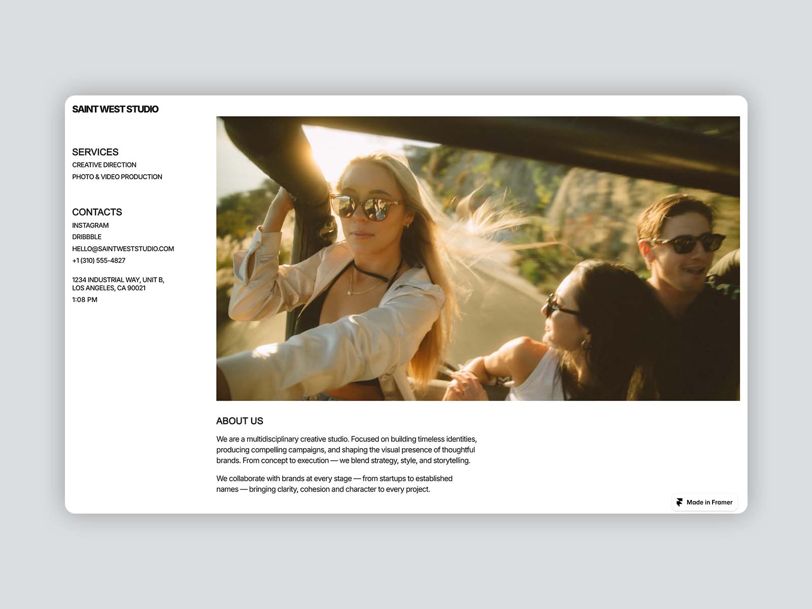 Minimal Framer Landing Page Template