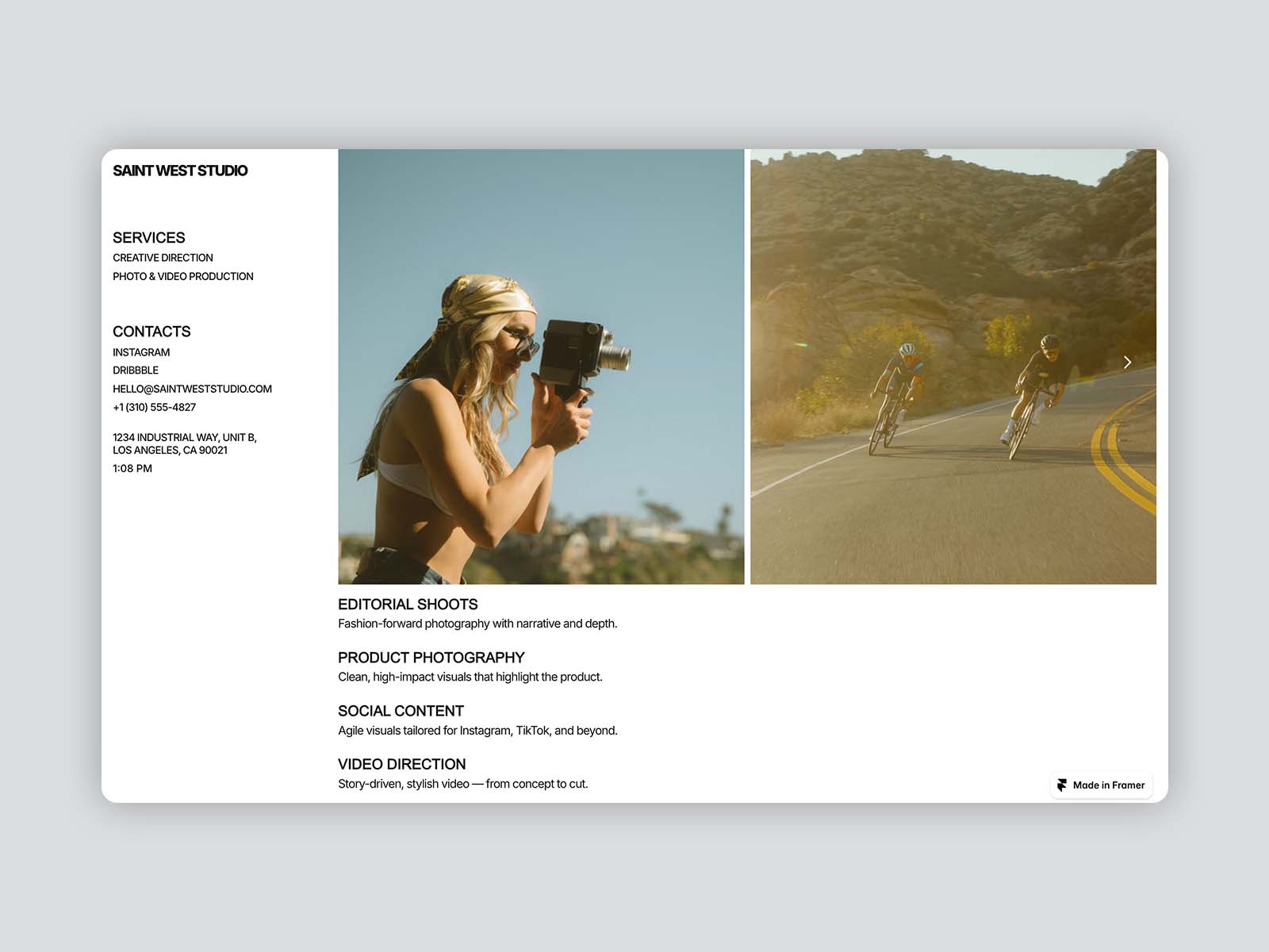 Minimal Framer Landing Page Template
