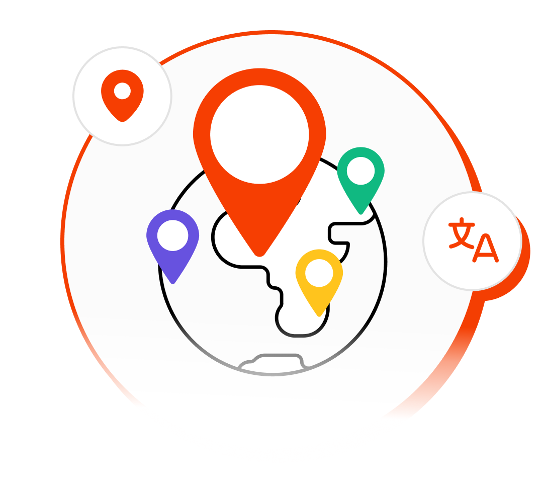 Global map location illustration