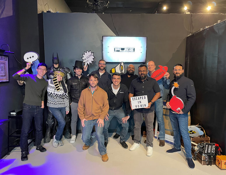 Team photo at an event