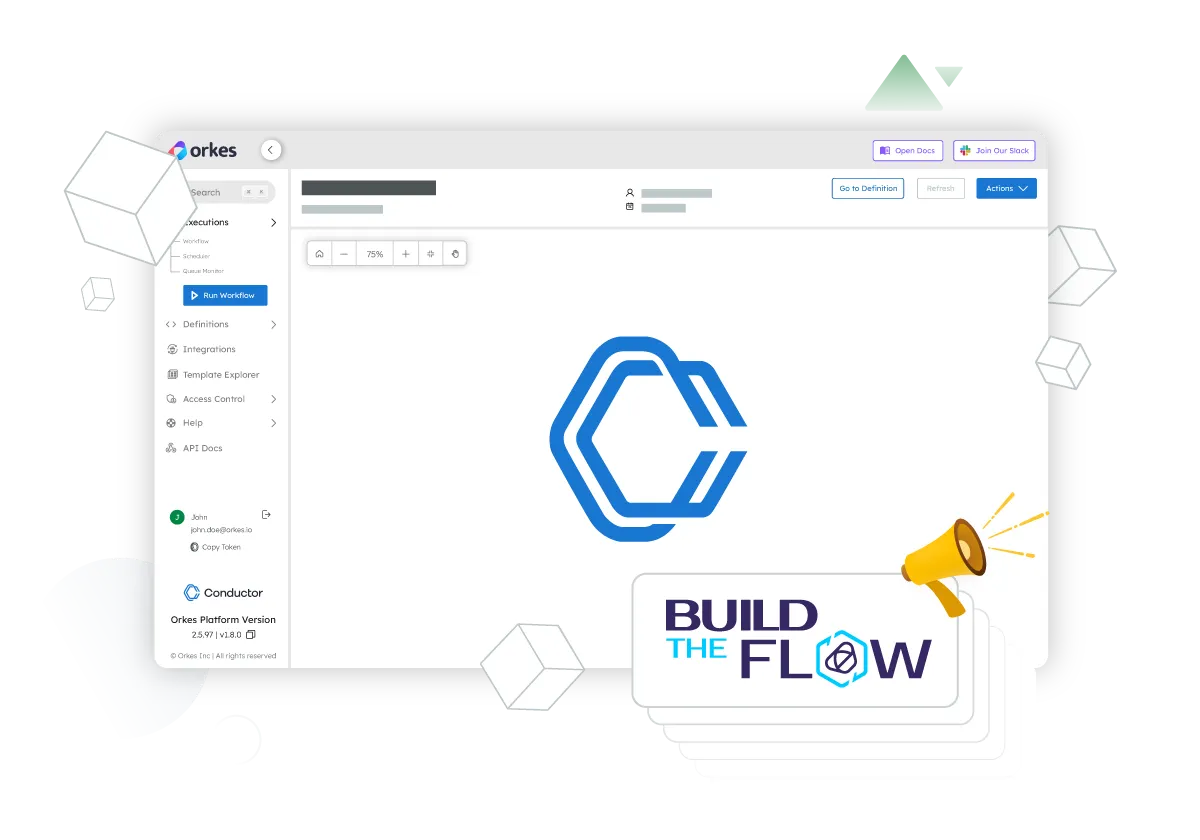 Hero artwork for conductor based hackathon – Build The Flow
